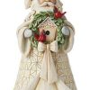 Collectible Figurines * | New Models Enesco Jim Shore Heartwood Creek White Woodland Santa With Cardinals Figurine, 7 Inch, Multicolor