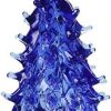 Collectible Figurines * | New Models Dsjuggling Crystal Art Carfts Glass Royal Blue Clear Christmas Tree Sculpture Figurine Decorative Colorful K9 Crystal Christmas Tree Holiday Figurine With Gift Box (Blue)