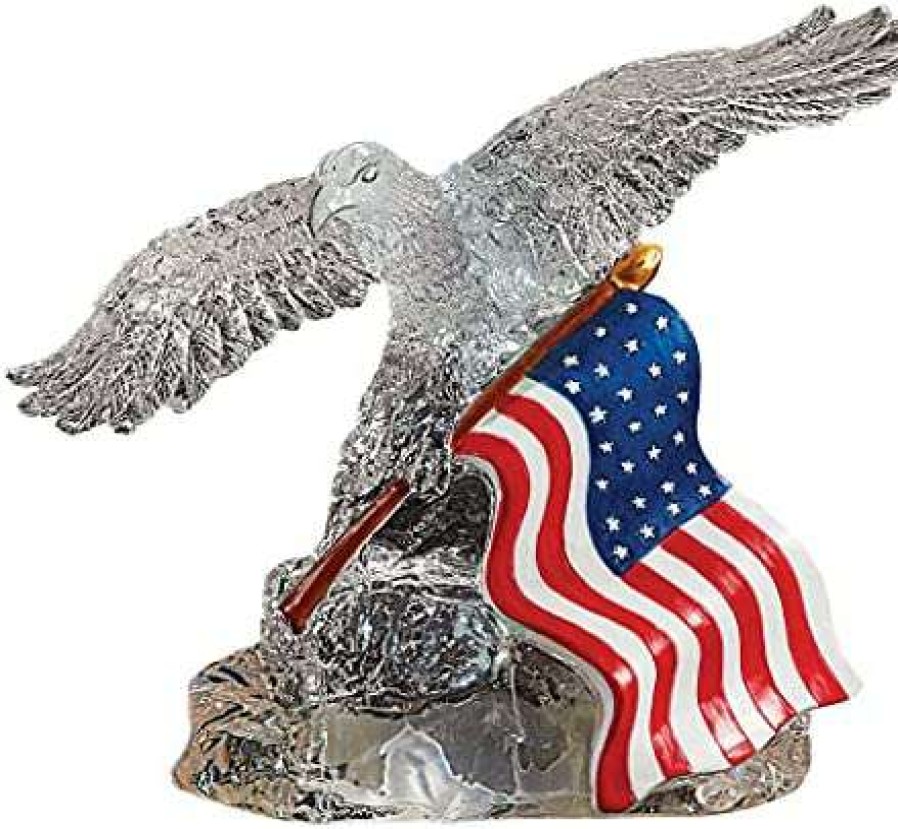 Collectible Figurines * | Reduction In Price Led Lighted Patriotic Color-Changing Eagle Figurine