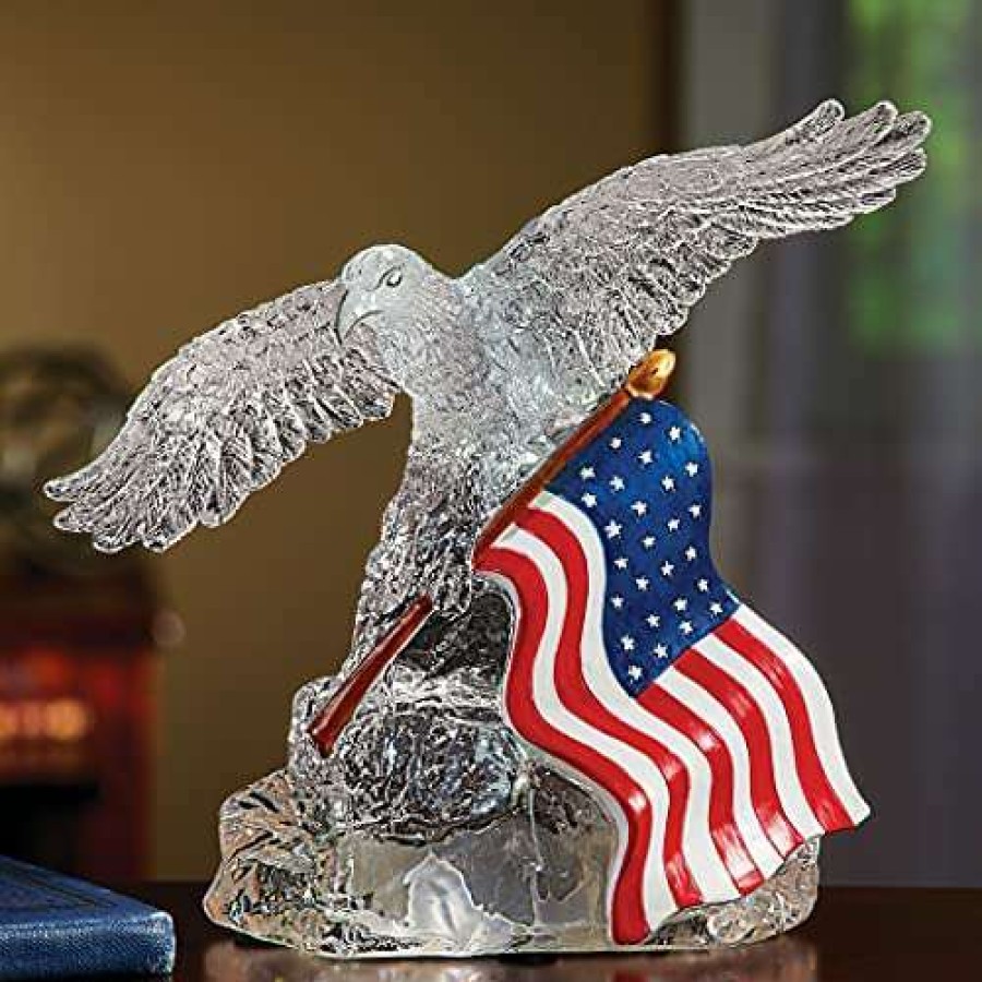 Collectible Figurines * | Reduction In Price Led Lighted Patriotic Color-Changing Eagle Figurine