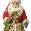 Collectible Figurines * | Competitive Price Enesco Jim Shore Heartwood Creek Santa With Holly Hanging Ornament, 4.72 Inch, Multicolor