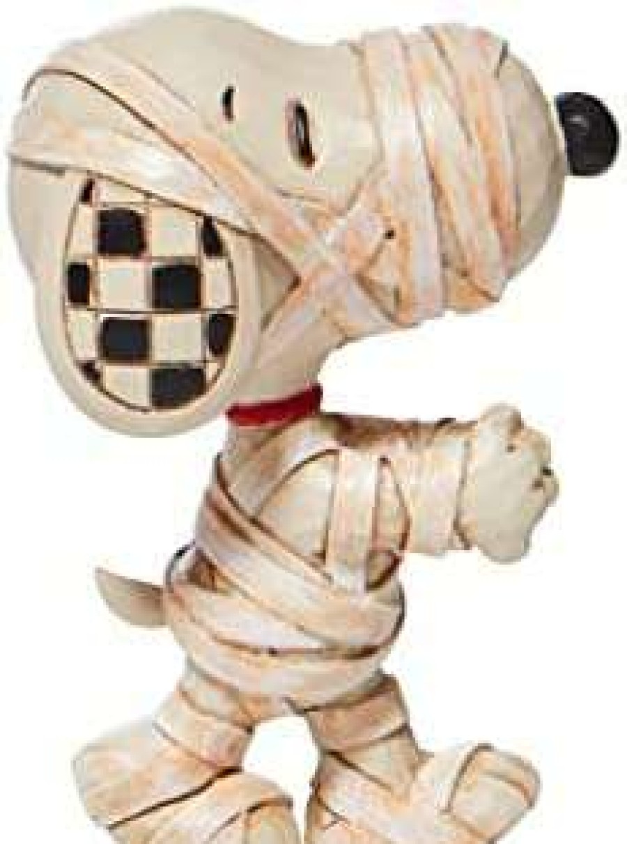 Collectible Figurines * | Premium Product Enesco Peanuts By Jim Shore Snoopy Dressed As A Mummy Miniature Figurine, 3 Inch, Multicolor