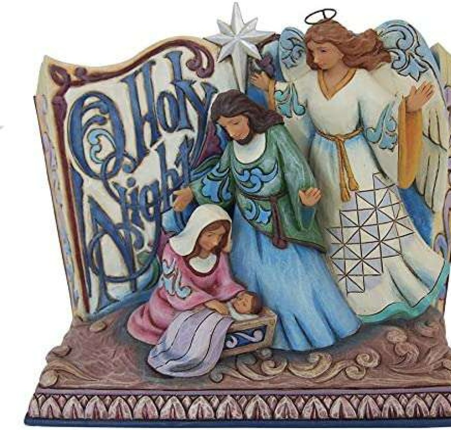 Collectible Figurines * | Clearance Jim Shore For Enesco Heartwood Creek O Holy Night Songbook Scene Figurine, 6.5