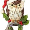 Collectible Figurines * | Fascinating Model Enesco Jim Shore Heartwood Creek Mini Christmas Owl On Branch