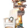 Collectible Figurines * | New Models Lighted Christmas Beach Decorations 8 Inch Led Signpost Decorations Sea Beach Christmas Tabletop Figurines Collectibles Resin Table Statues Centerpiece Xmas Gift Holiday Party Ornament Home Decor