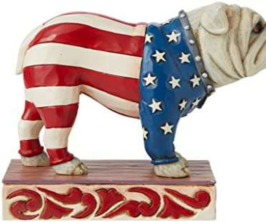 Collectible Figurines * | Reduction In Price Enesco Jim Shore Heartwood Creek Patriotic Bulldog Figurine, 3.5 Inch, Multicolor