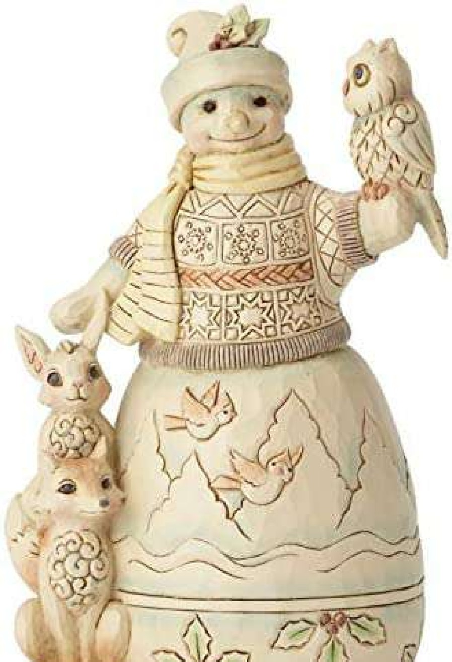 Collectible Figurines * | Competitive Price Enesco Jim Shore Heartwood Creek Woodland Snowman With Owl