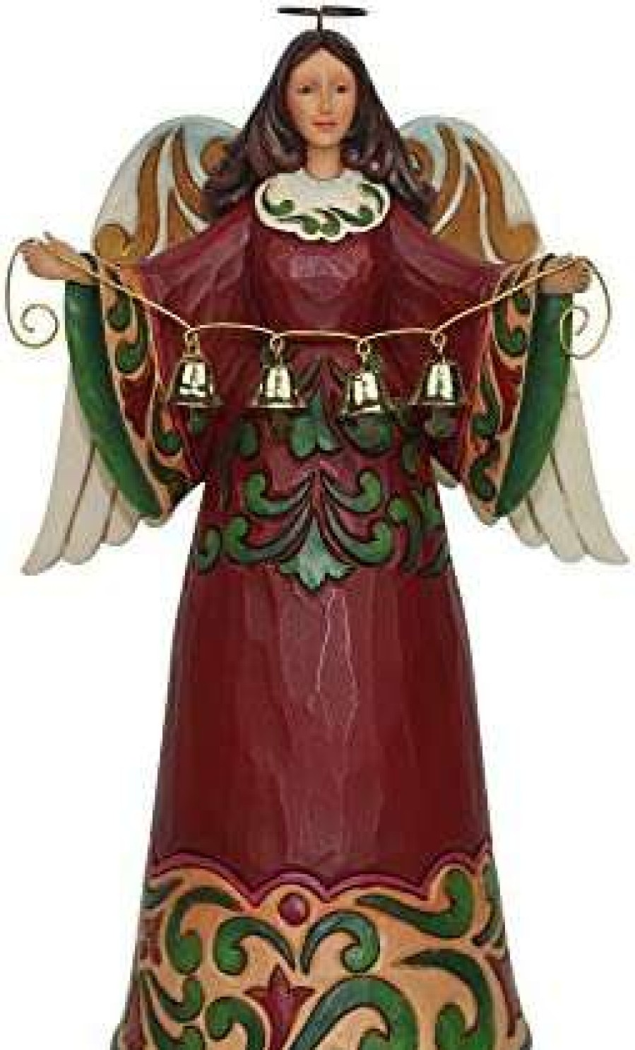 Collectible Figurines * | Reliable Quality Enesco Jim Shore Heartwood Creek Red/Green Angel