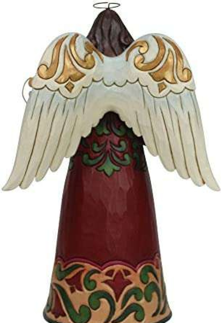 Collectible Figurines * | Reliable Quality Enesco Jim Shore Heartwood Creek Red/Green Angel