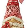 Collectible Figurines * | Fascinating Model Enesco Jim Shore Red Hearts Gnome Figurine 6010272