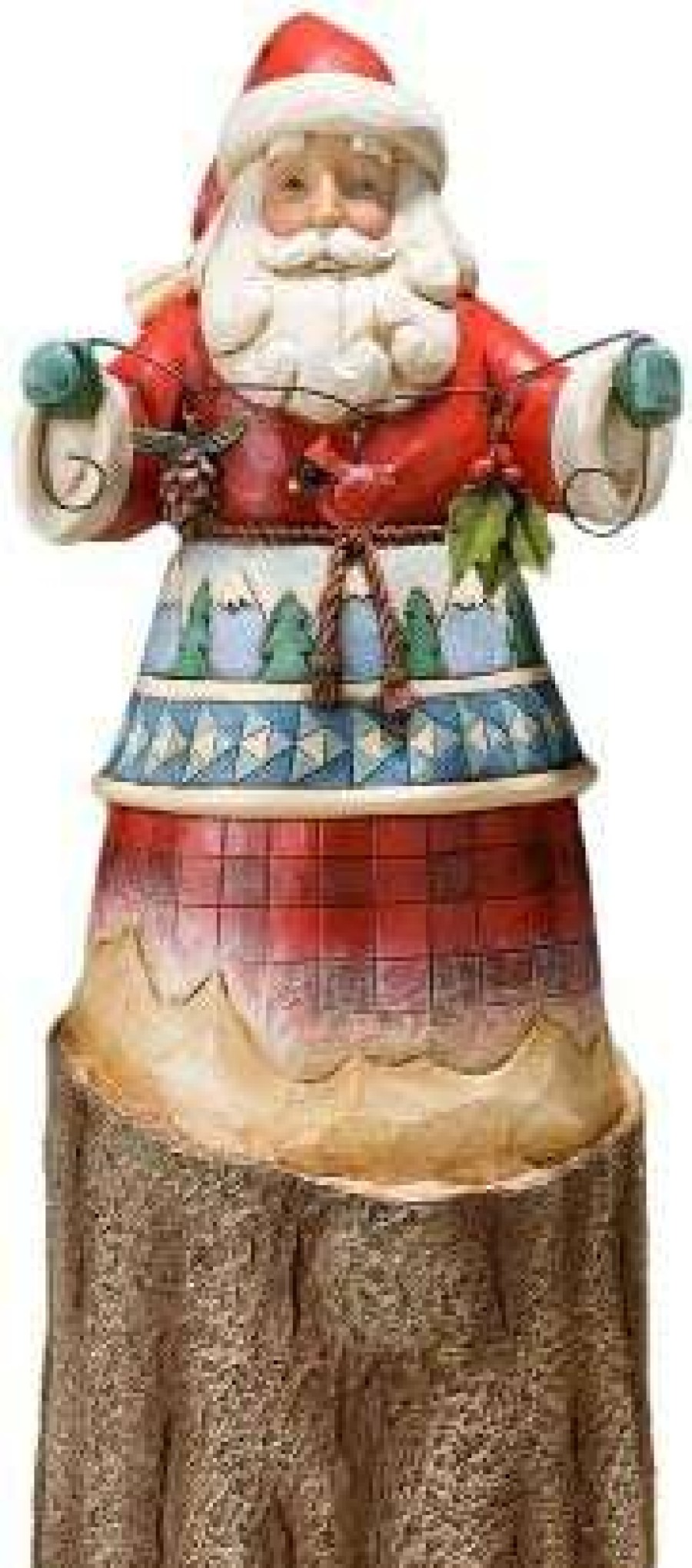 Collectible Figurines * | Top Sell Enesco Jim Shore Heartwood Creek From Lodge Santa With Garland Figurine 9.375 In