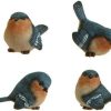 Collectible Figurines * | New Models Raz Imports Blue & Peach 2 Birds Set Of 4