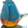 Collectible Figurines * | New Models Handmade Glass Bird Blown Glass Figurine Collectible Glass Art Craft Gift For Christmas, Birthday Home Decor Blue Yellow Paper Weight