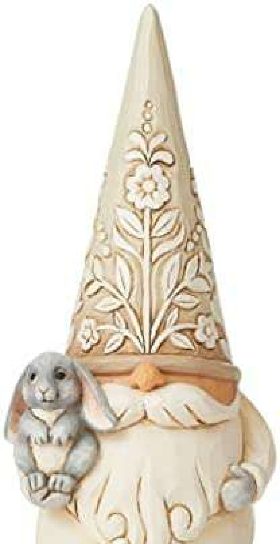 Collectible Figurines * | Premium Product Enesco Jim Shore Heartwood Creek White Woodland Gnome Holding Bunny Figurine, 5.7 Inch, Multicolor