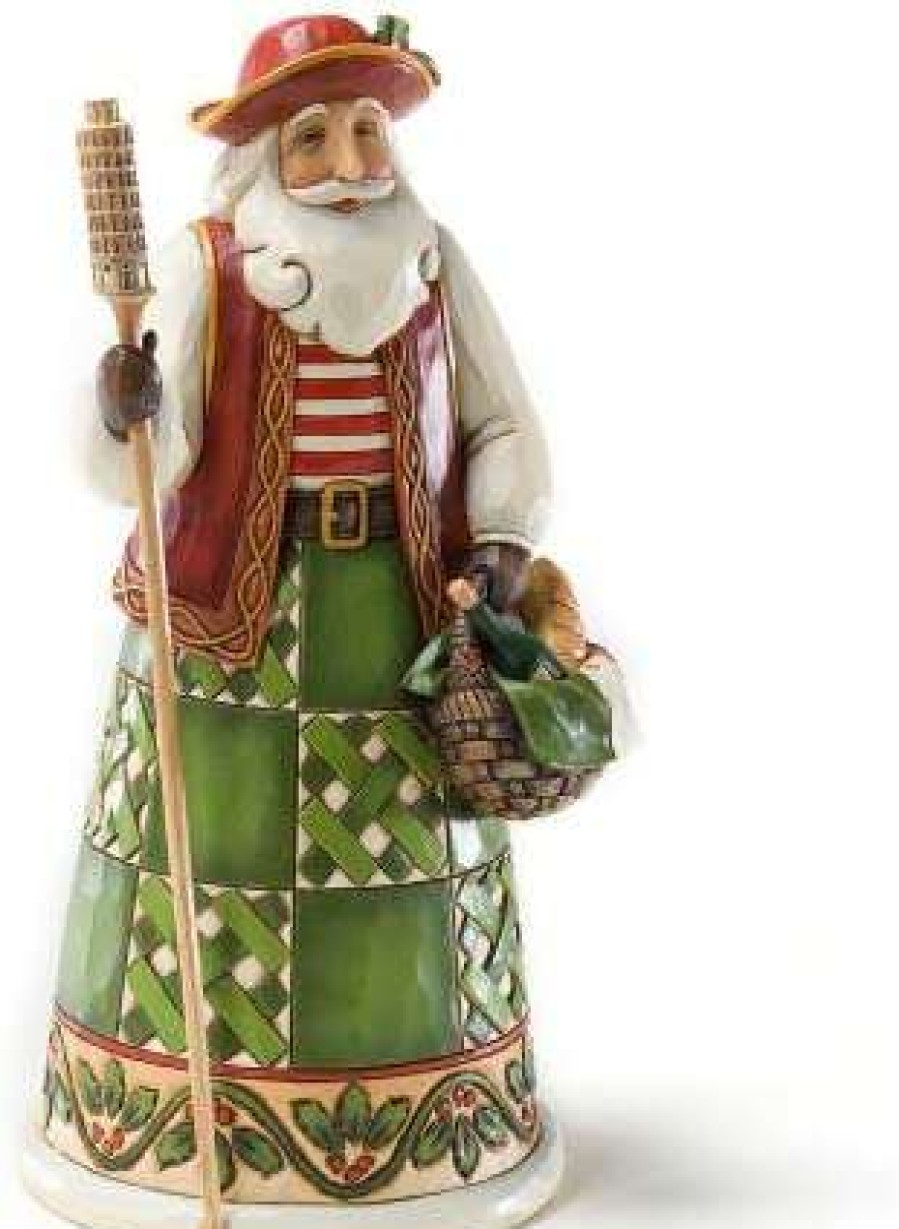 Collectible Figurines * | Discounts Online Jim Shore Heartwood Creek Italian Santa Stone Resin Figurine, 6.875"