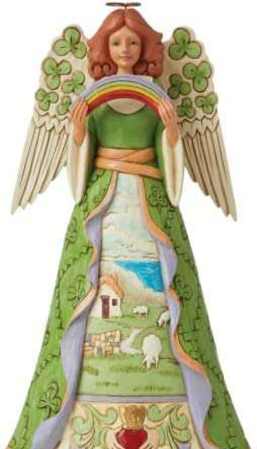 Collectible Figurines * | Tendy Style Enesco Jim Shore Heartwood Creek Irish Angel With Shamrock Wing Figurine