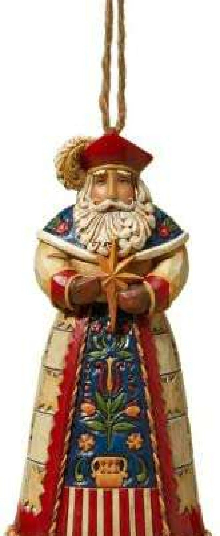 Hanging Ornaments * | Hot Sell Jim Shore Heartwood Creek Polish Santa Stone Resin Hanging Ornament, 4.5"