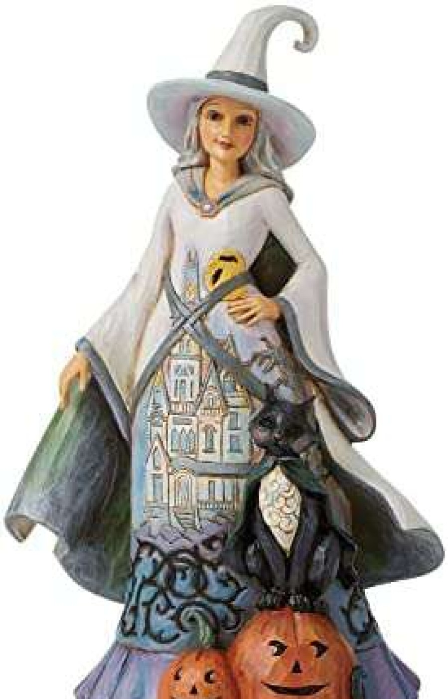 Collectible Figurines * | Tendy Style Enesco Jim Shore Heartwood Creek Witch With Pumpkins And Black Cat Figurine 6009506