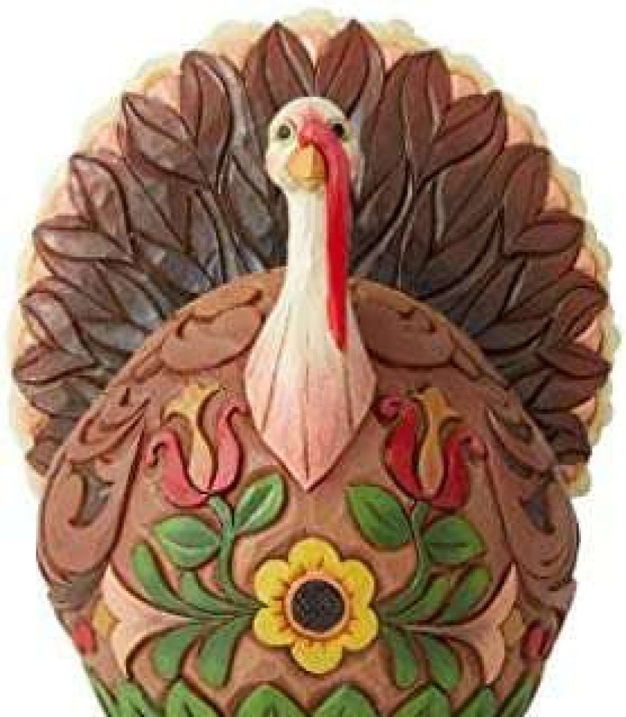 Collectible Figurines * | Clearance Enesco Jim Shore Heartwood Creek Harvest Turkey Feast Mode Figurine, Multicolor