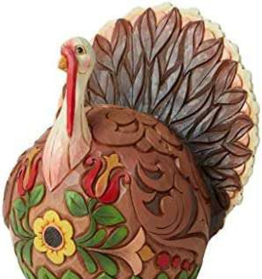 Collectible Figurines * | Clearance Enesco Jim Shore Heartwood Creek Harvest Turkey Feast Mode Figurine, Multicolor