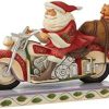 Collectible Figurines * | Competitive Price Enesco Jim Shore Heartwood Creek Santa Riding Motorcycle Figurine, 5.51 Inch, Multicolor