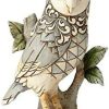 Collectible Figurines * | Premium Product Enesco 4056970 Jim Shore Heartwood Creek White Woodland Owl On Branch Stone Resin Figurine, 4.49 , Grey