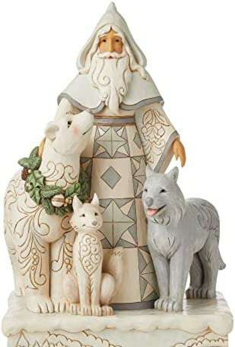 Collectible Figurines * | Store Enesco Jim Shore Heartwood Creek Woodland Santa With Animal Statue 18.5 Inch Nd6008858