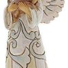 Collectible Figurines * | Store Enesco Jim Shore Heartwood Creek White Woodland Farmhouse Angel With Dog Figurine, 5.2 Inch, Multicolor