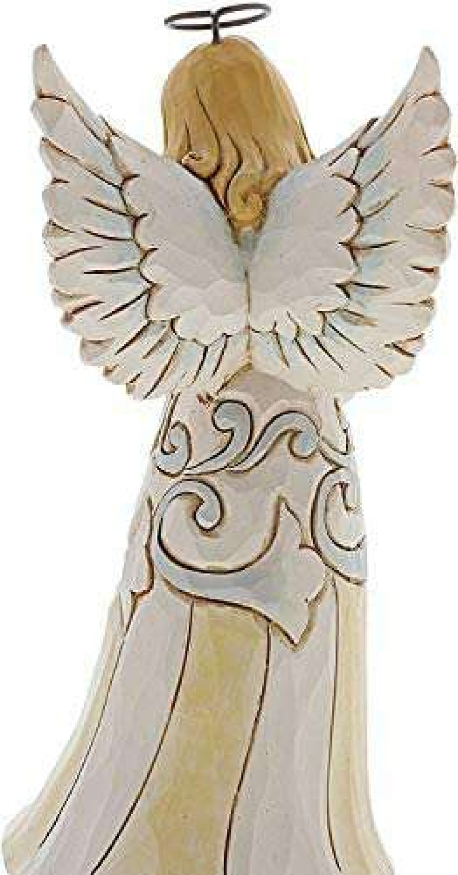 Collectible Figurines * | Store Enesco Jim Shore Heartwood Creek White Woodland Farmhouse Angel With Dog Figurine, 5.2 Inch, Multicolor