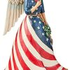 Collectible Figurines * | Discounts Online Enesco Jim Shore Heartwood Creek Patriotic Angel With Flag Dress Figurine, 9.8 , Multicolor