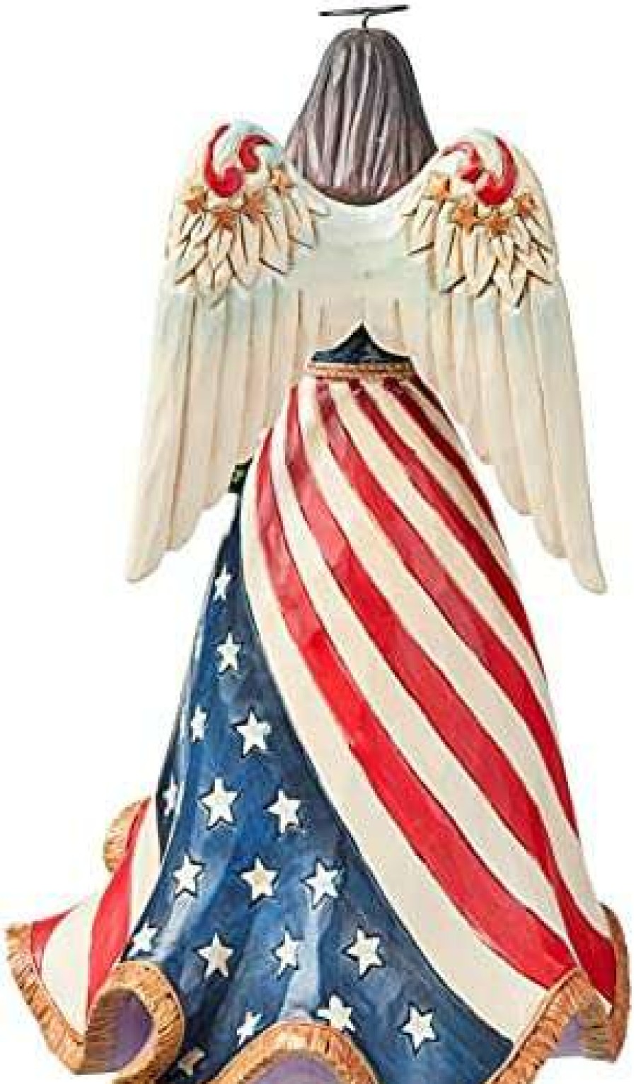 Collectible Figurines * | Discounts Online Enesco Jim Shore Heartwood Creek Patriotic Angel With Flag Dress Figurine, 9.8 , Multicolor