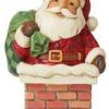 Collectible Figurines * | Reduction In Price Jim Shore Heartwood Creek Santa In Chimney Mini