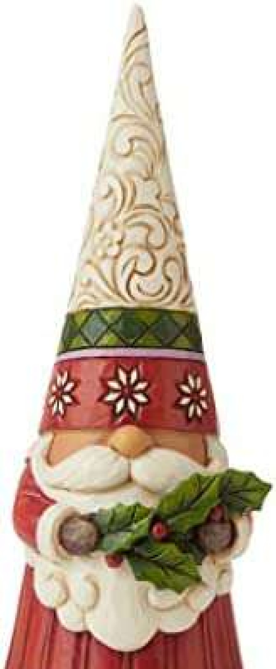 Collectible Figurines * | Premium Product Enesco Jim Shore Heartwood Creek Christmas Gnome Holding Holly Sprig Of Spirit Figurine, 6.3 Inch, Multicolor