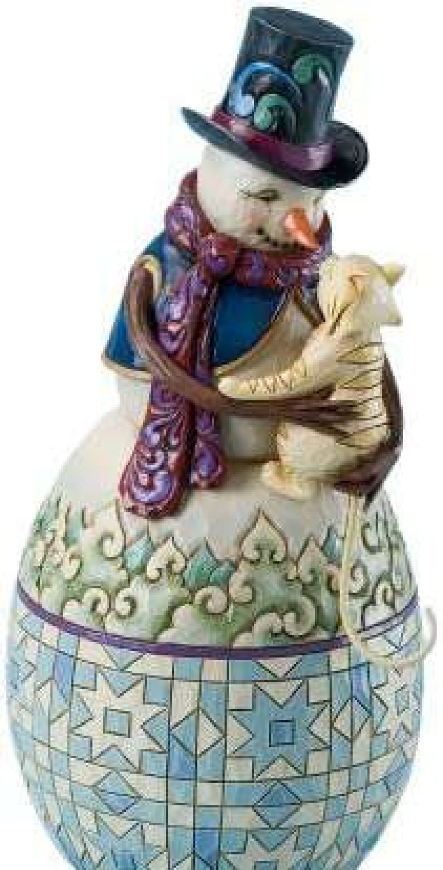 Collectible Figurines * | Store Enesco Jim Shore Heartwood Creek From Snowman With Cat Figurine 8.25 In