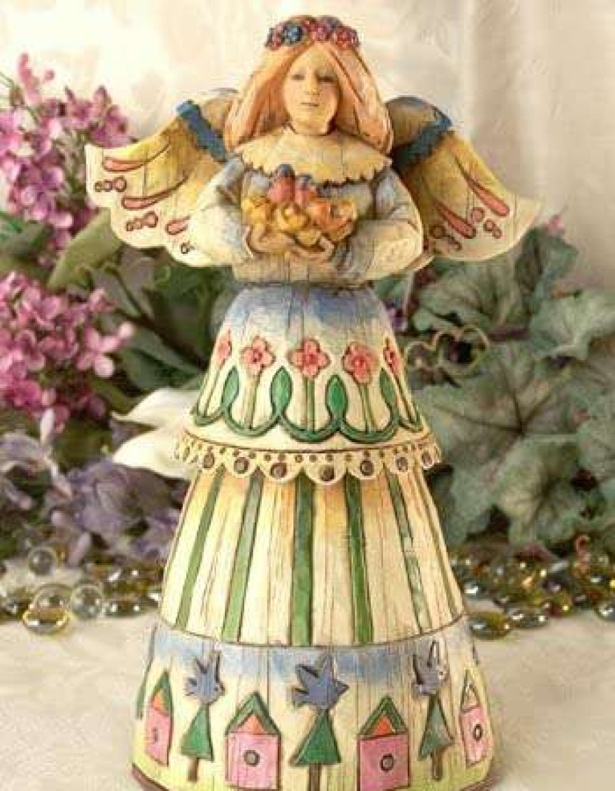 Collectible Figurines * | Store Jim Shore Heartwood Creek Angel W/ Bird Nest By Enesco 108924