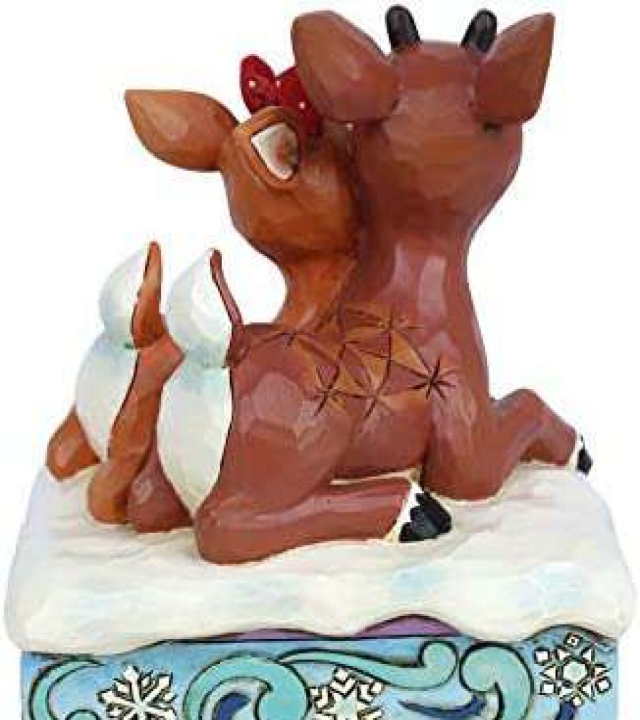 Collectible Figurines * | Store Enesco Jim Shore Rudolph And Clarice Laying Down Christmas Figurine 6006790