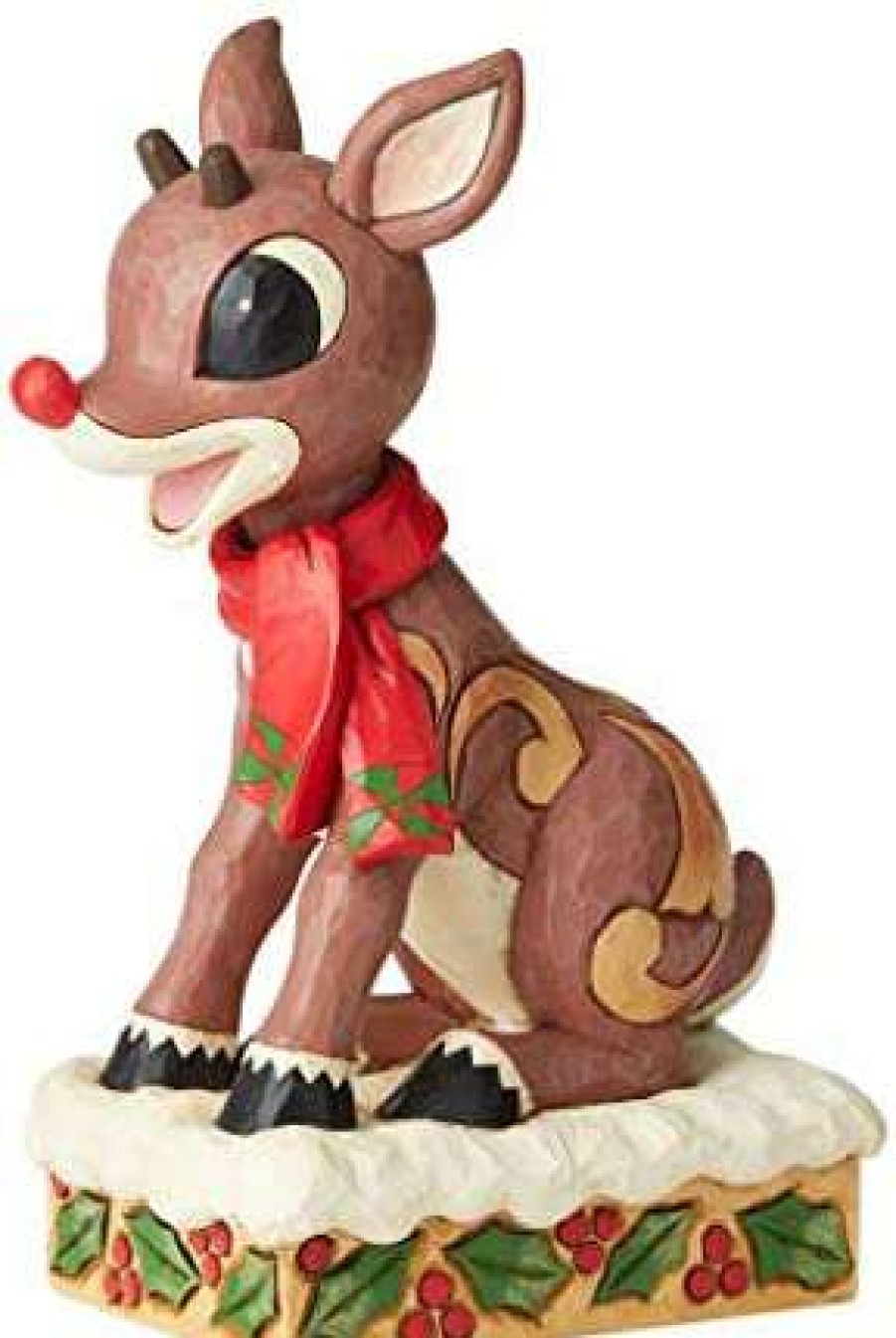 Collectible Figurines * | Online Enesco Jim Shore Rudolph Traditions Red Nosed Reindeer Lit Statue Figurine, 16.5 Inch, Multicolor