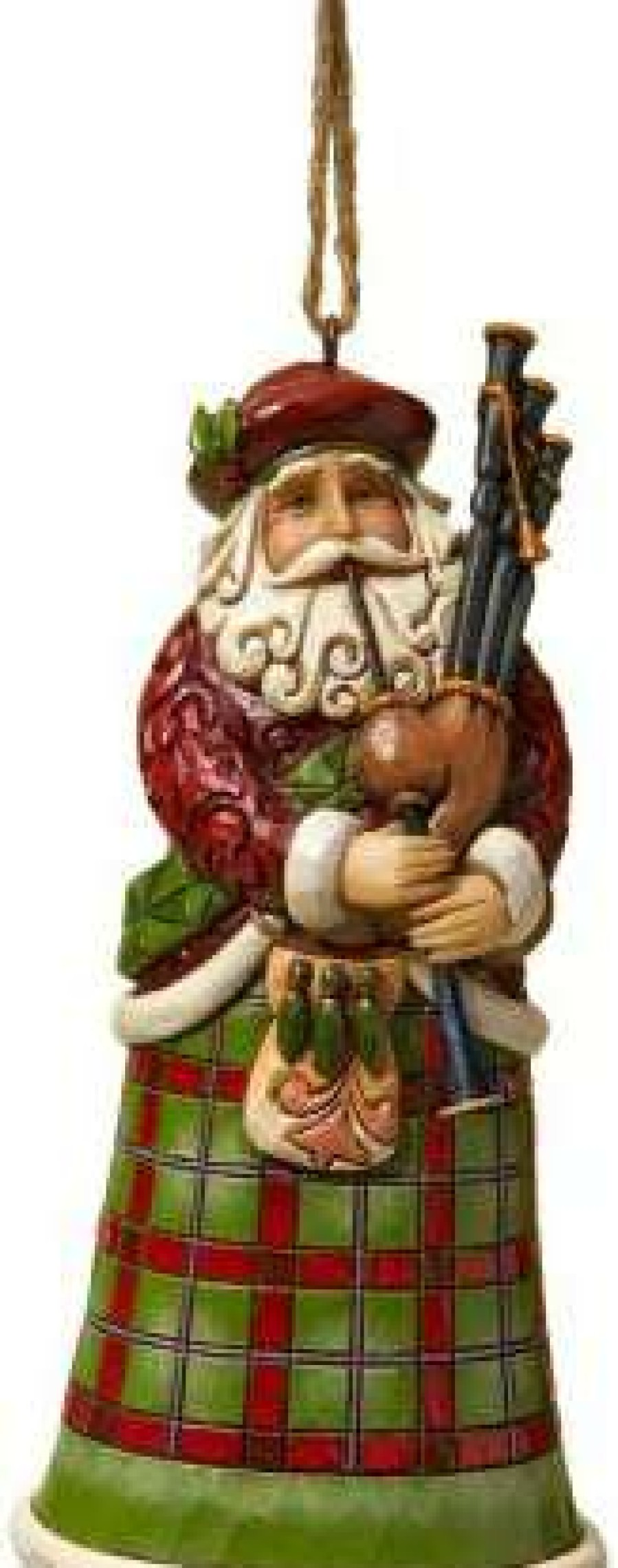 Hanging Ornaments * | Tendy Style Jim Shore Heartwood Creek Scottish Santa Stone Resin Hanging Ornament, 4.75"