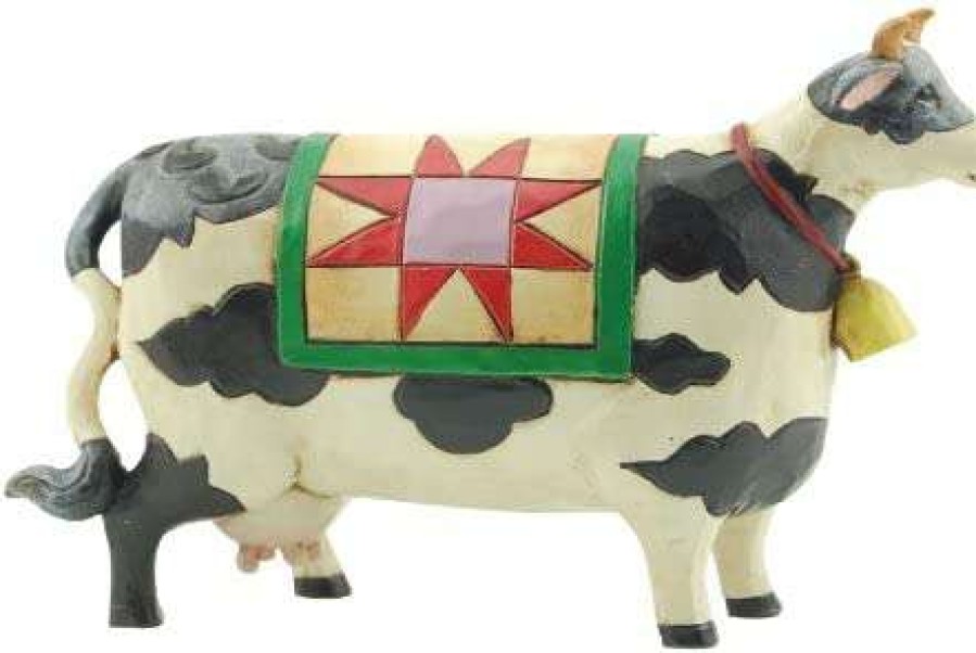 Collectible Figurines * | Top Sell Jim Shore Heartwood Creek Mini Cow Figurine, 2.375-Inch