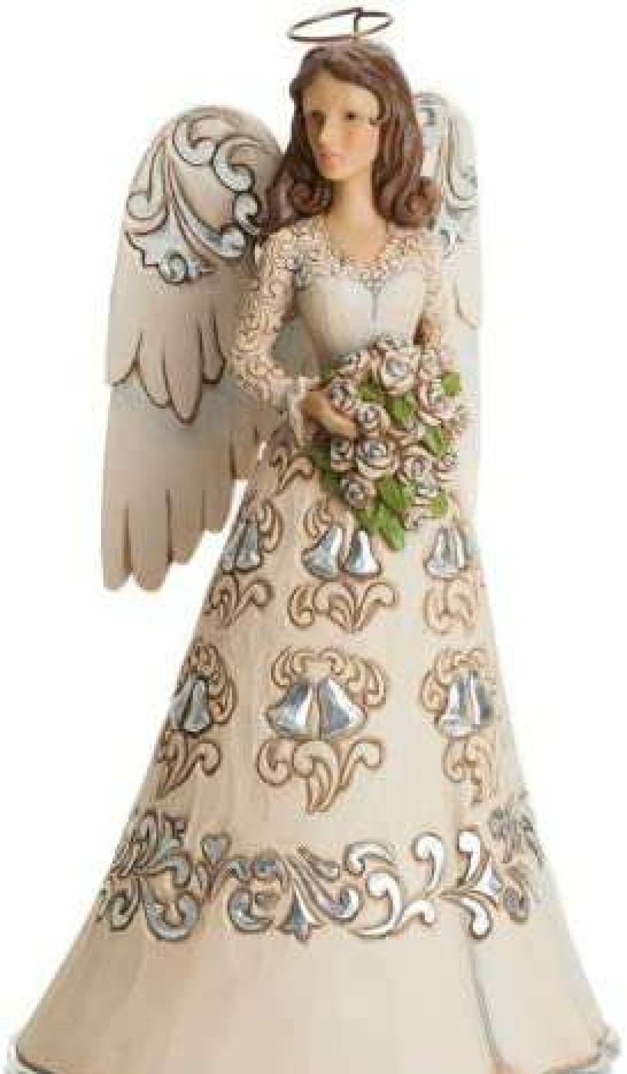 Collectible Figurines * | Excellent Jim Shore Heartwood Creek Blessings On 25Th Wedding Anniversary Angel Figurine