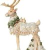 Collectible Figurines * | Fashionable Enesco Jim Shore Heartwood Creek White Woodland Reindeer Centerpiece Figurine, 14.5 Inch, Multicolor