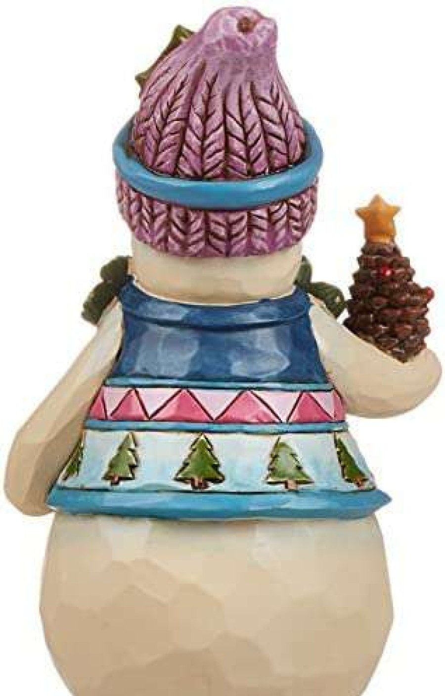 Collectible Figurines * | Discount Sale Jim Shore Heartwood Creek Pint-Size Snowman With Pinecone Stone Resin Figurine, 4.75"