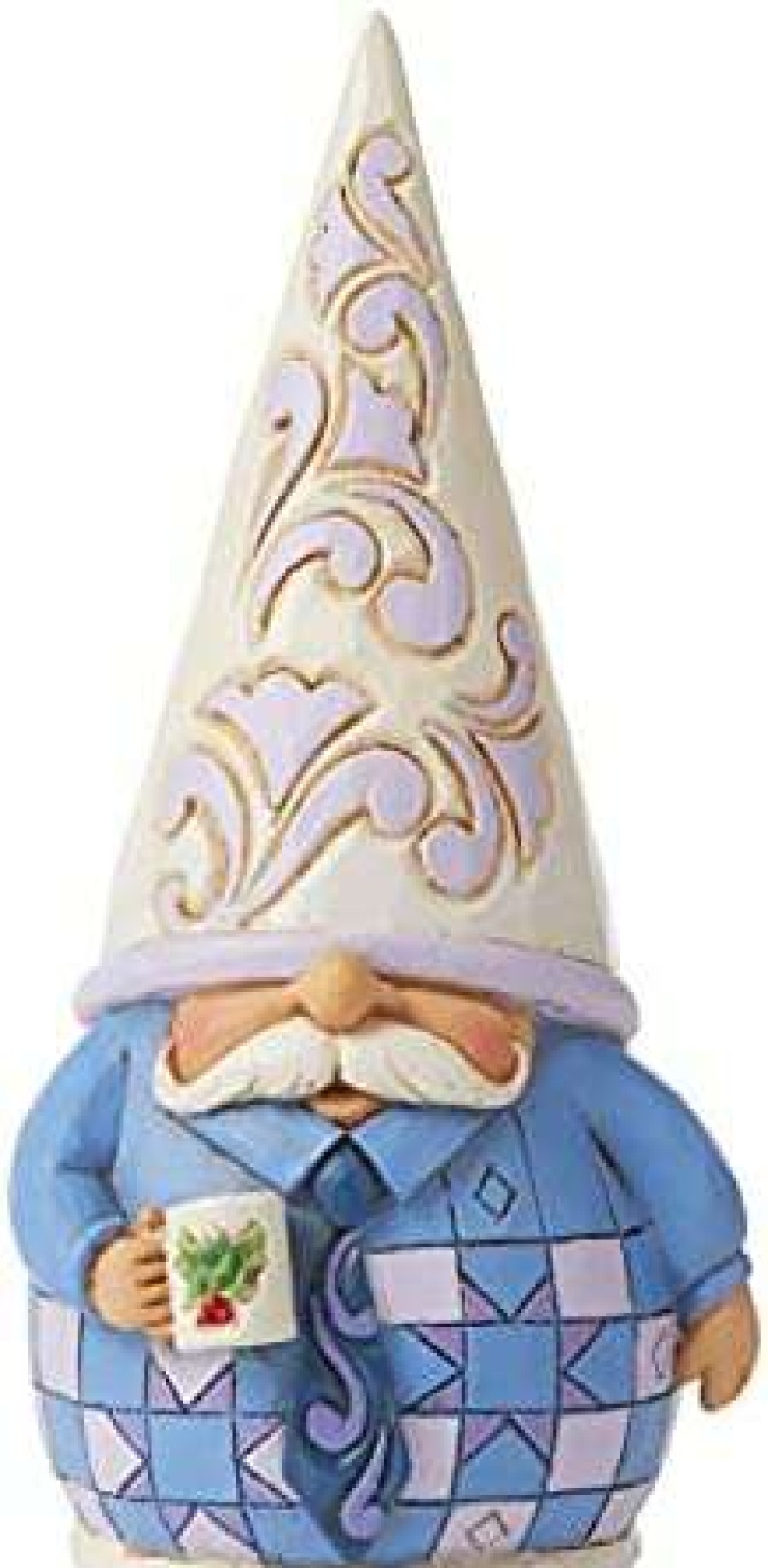 Collectible Figurines * | Fascinating Model Enesco Jim Shore Heartwood Creek Purple Gnome Holding Coffee Mug Figurine 6009586