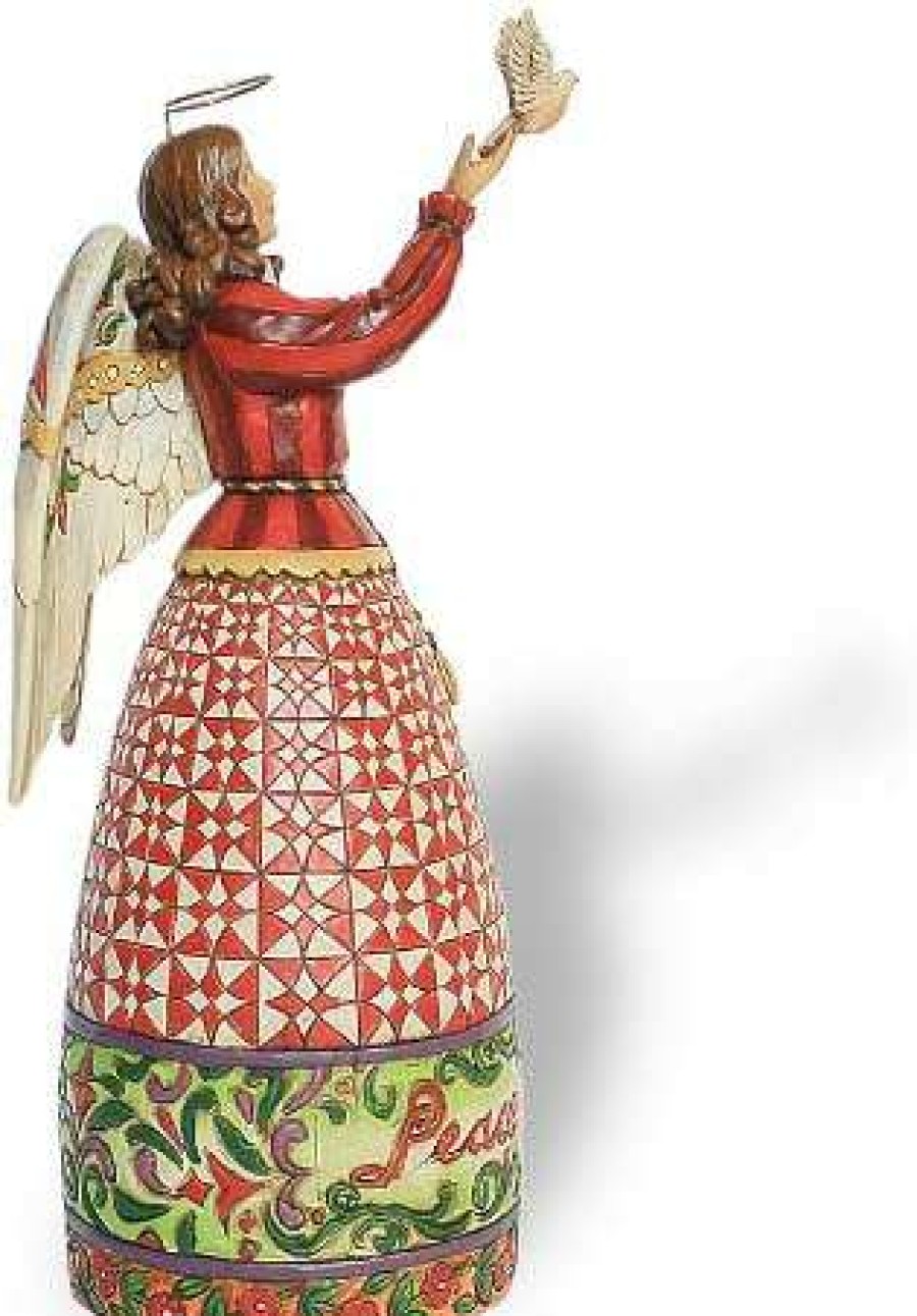 Collectible Figurines * | Fascinating Model Jim Shore Heartwood Creek Collectible Figurine Angel With Dove By Enesco 4005273