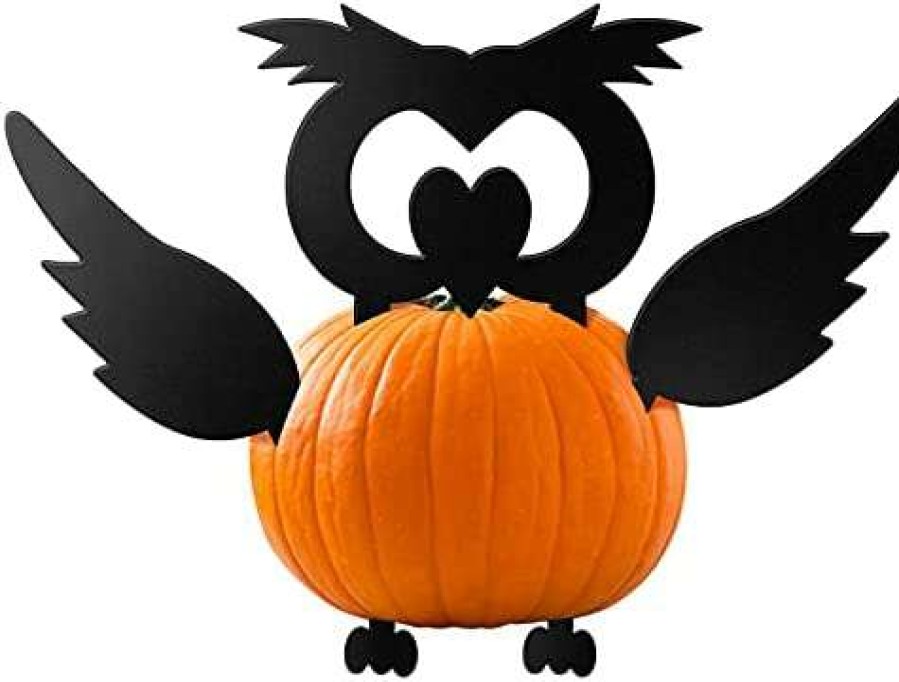 Collectible Figurines * | Premium Product Hotop 5 Pieces Thanksgiving Pumpkin Decorations Metal Owl Kit Pumpkin Decorating Craft Kit Kids Diy Crafts For Thanksgiving Garden Party Pumpkin Decorations (Pumpkins Included) Black