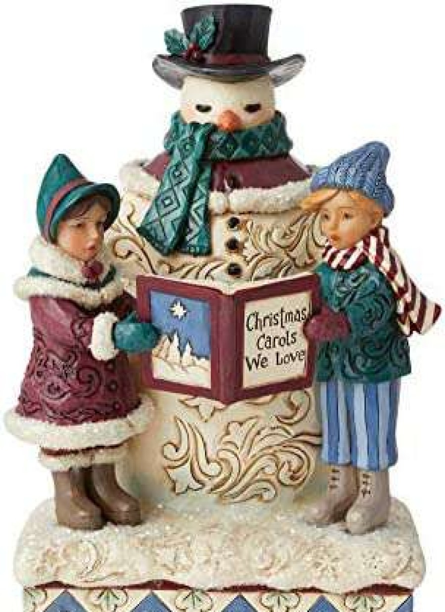 Collectible Figurines * | Premium Product Enesco Jim Shore Heartwood Creek Victorian Snowman And Carolers Figurine