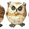 Collectible Figurines * | Outlet Gifts & Decors Ebros Ancient Transient Wisdom Of The Forest See Hear Speak No Evil Great Horned Owls Figurine Set Hoot Hoot Nocturnal Owl Decor Collectible Sculptures