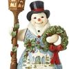 Collectible Figurines * | Excellent Jim Shore Heartwood Creek Victorian Snowman With Lamp Post, White