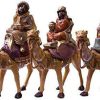 Collectible Figurines * | Clearance Village Gift Importers 5 Christmas Nativity Collection | Three Wise Men Bundle | Three Kings With Camels | Traditional Nativity Figures With New Merchants! | Hand-Painted And Made In Italy