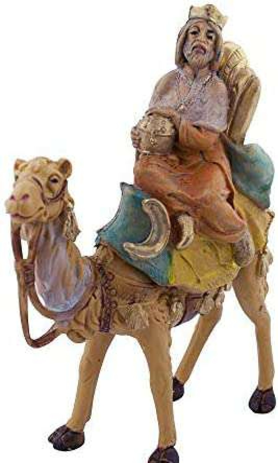 Collectible Figurines * | Clearance Village Gift Importers 5 Christmas Nativity Collection | Three Wise Men Bundle | Three Kings With Camels | Traditional Nativity Figures With New Merchants! | Hand-Painted And Made In Italy